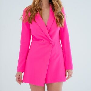 Express Hot Pink Blazer Romper